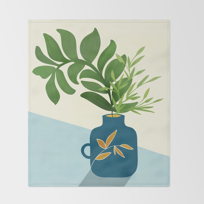 Vintage Window Garden / Botanical Illustration Throw Blanket Gallery Image 2