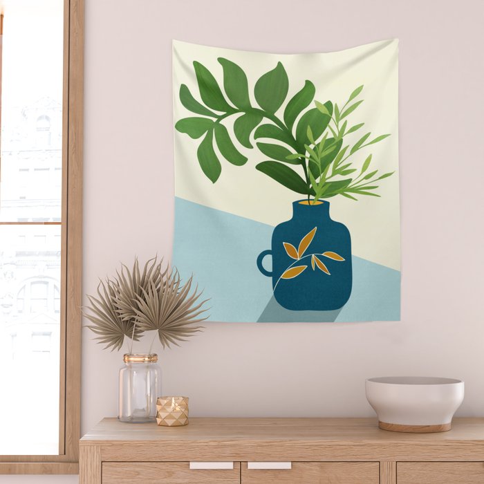 Vintage Window Garden / Botanical Illustration Wall Tapestry Gallery Image 2