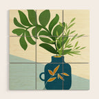 Vintage Window Garden / Botanical Illustration Wood Wall Art Gallery Image 1