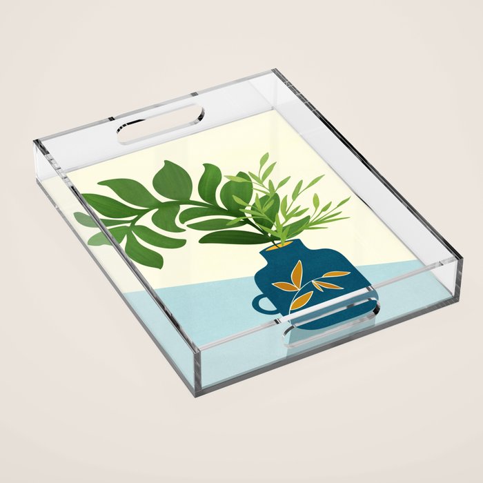 Vintage Window Garden / Botanical Illustration Acrylic Tray Gallery Image 1