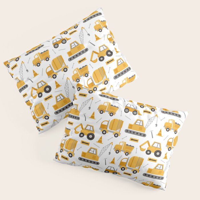 Construction Trucks Pillow Sham Gallery Image 3