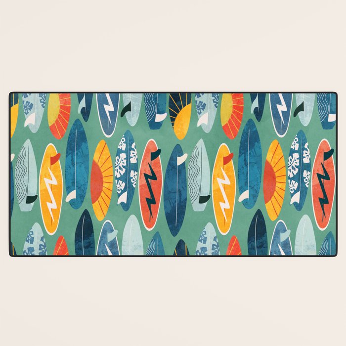 Surfboard green  Desk Mat Gallery Image 3