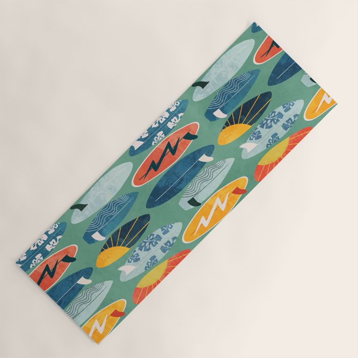 Surfboard green  Yoga Mat Gallery Image 1