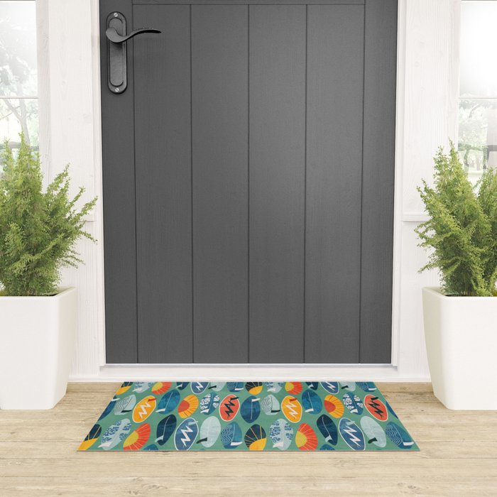 Surfboard green  Welcome Mat Gallery Image 3