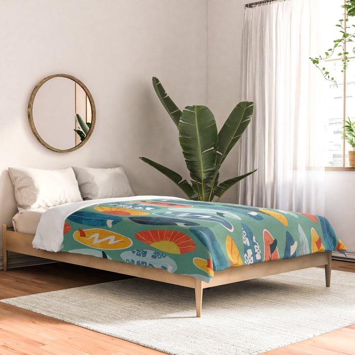 Surfboard green  Comforter Gallery Image 2