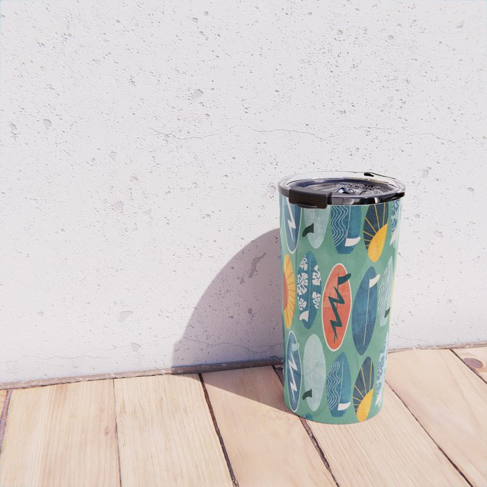 Surfboard green  Travel Mug Gallery Image 4