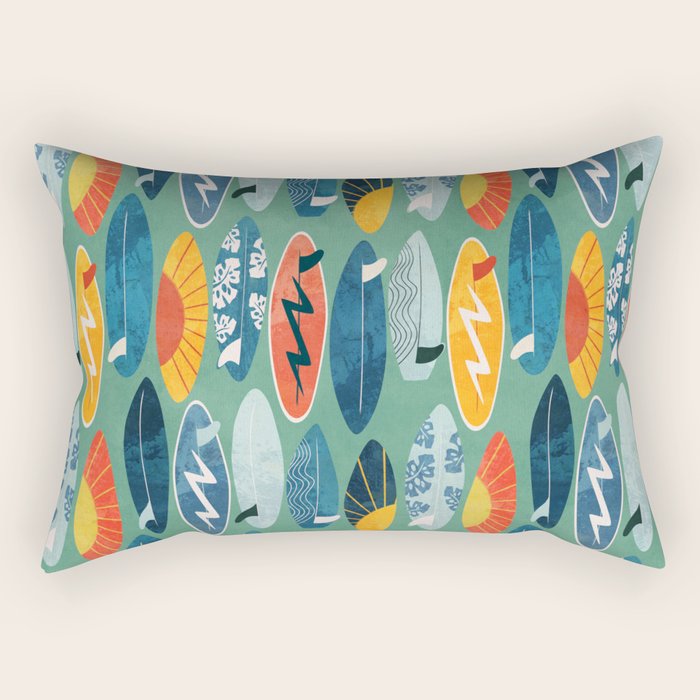 Surfboard green  Rectangular Pillow Gallery Image 2
