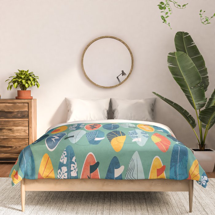 Surfboard green  Comforter Gallery Image 3