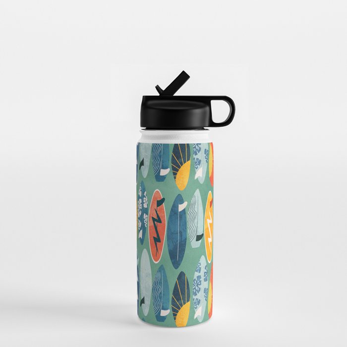 Surfboard green  Water Bottle Gallery Image 1