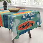 Surfboard green  Tablecloth Gallery Image 3