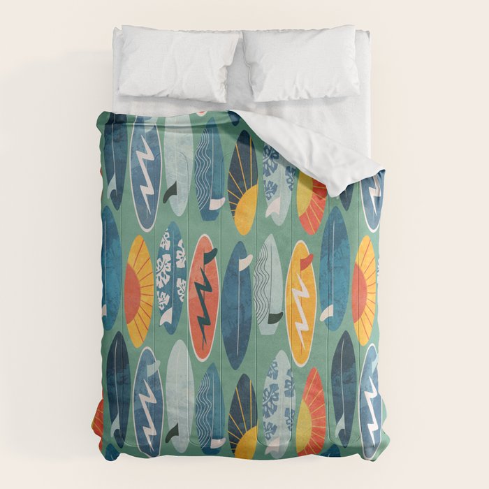 Surfboard green  Comforter Gallery Image 6