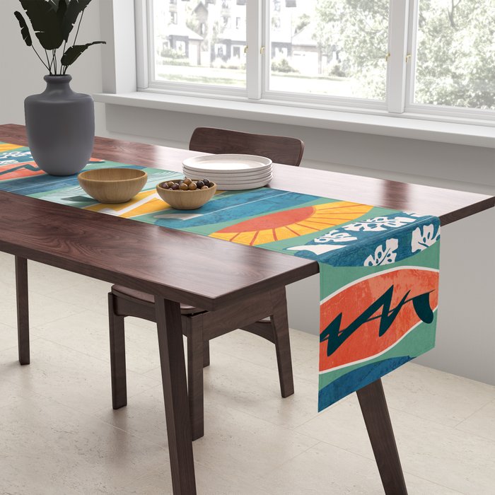 Surfboard green  Table Runner Gallery Image 2