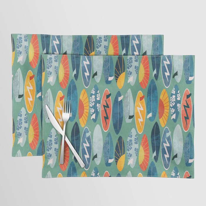 Surfboard green  Placemat Gallery Image 1