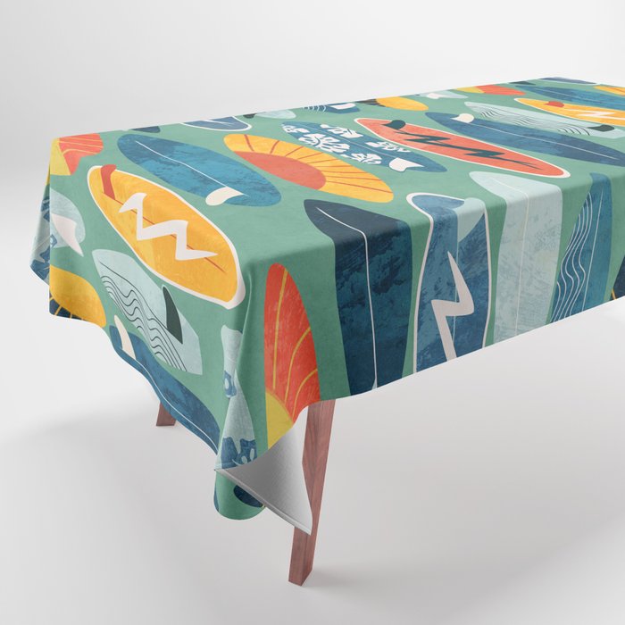 Surfboard green  Tablecloth Gallery Image 1
