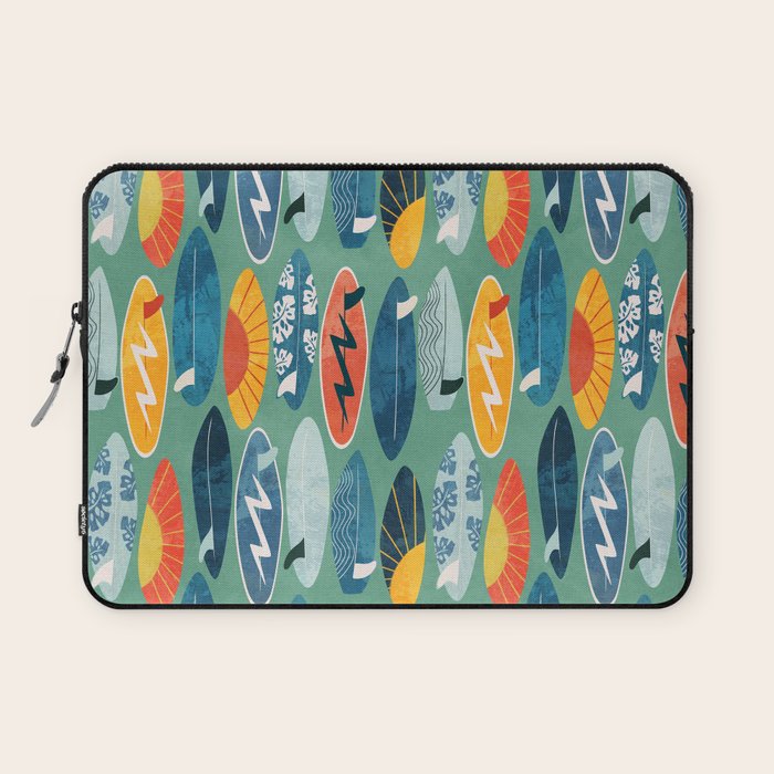 Surfboard green  Laptop Sleeve Gallery Image 1