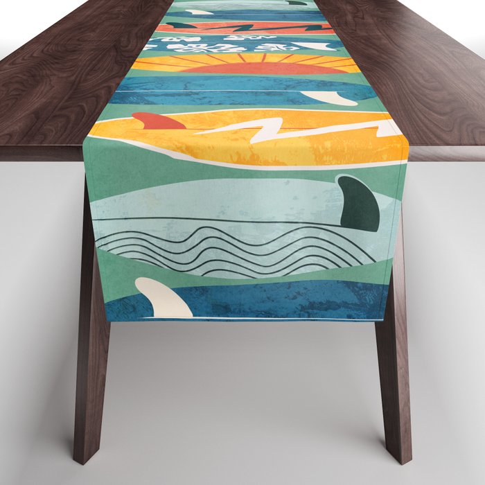 Surfboard green  Table Runner Gallery Image 1