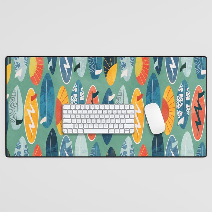 Surfboard green  Desk Mat Gallery Image 1