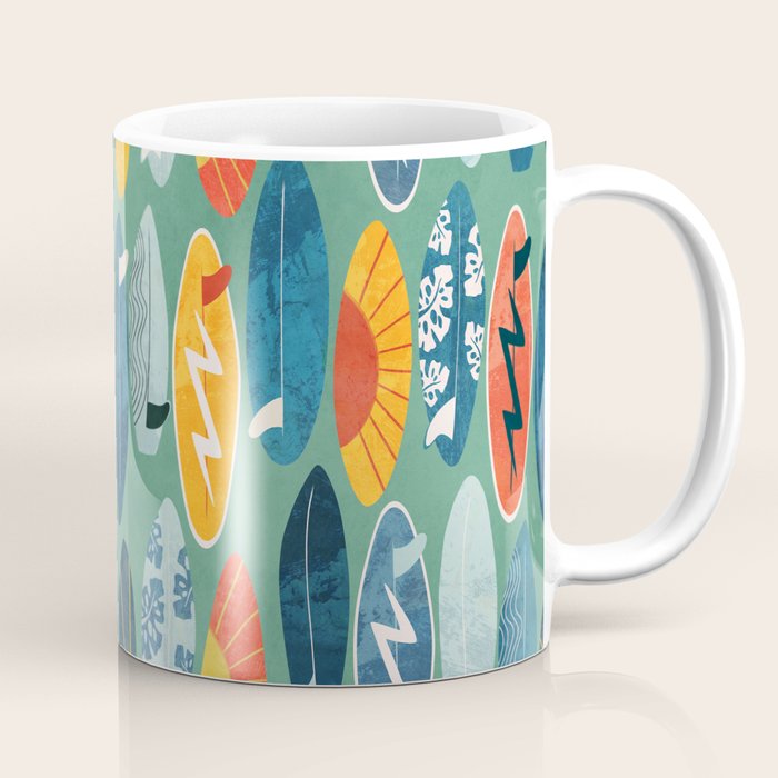 Surfboard green  Coffee Mug Gallery Image 1