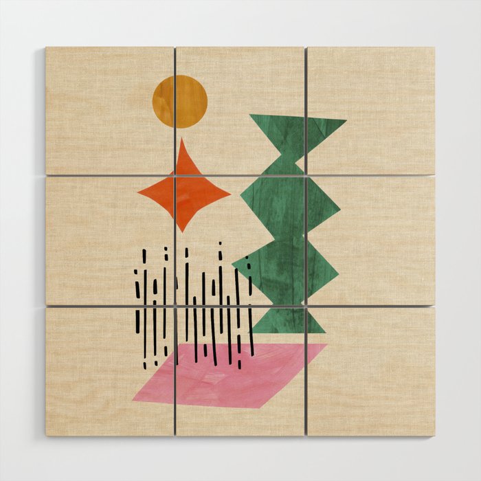 Midcentury Float Wood Wall Art Gallery Image 1
