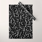Yoga Skeleton Meditating Yogi Zen Poses Halloween Pattern Wrapping Paper Gallery Image 1
