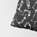Yoga Skeleton Meditating Yogi Zen Poses Halloween Pattern Pillow Sham Gallery Image 4