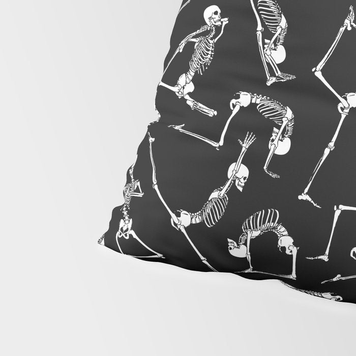 Yoga Skeleton Meditating Yogi Zen Poses Halloween Pattern Pillow Sham Gallery Image 4