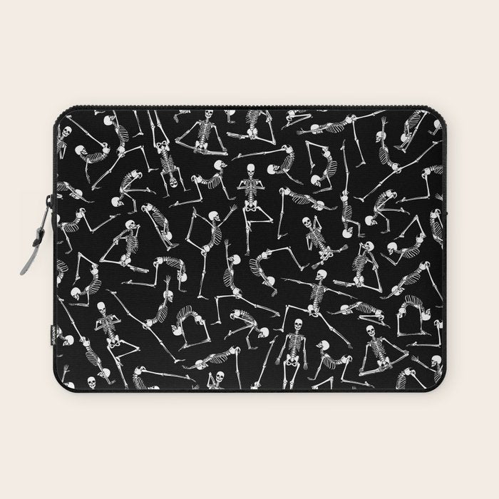 Yoga Skeleton Meditating Yogi Zen Poses Halloween Pattern Laptop Sleeve Gallery Image 1