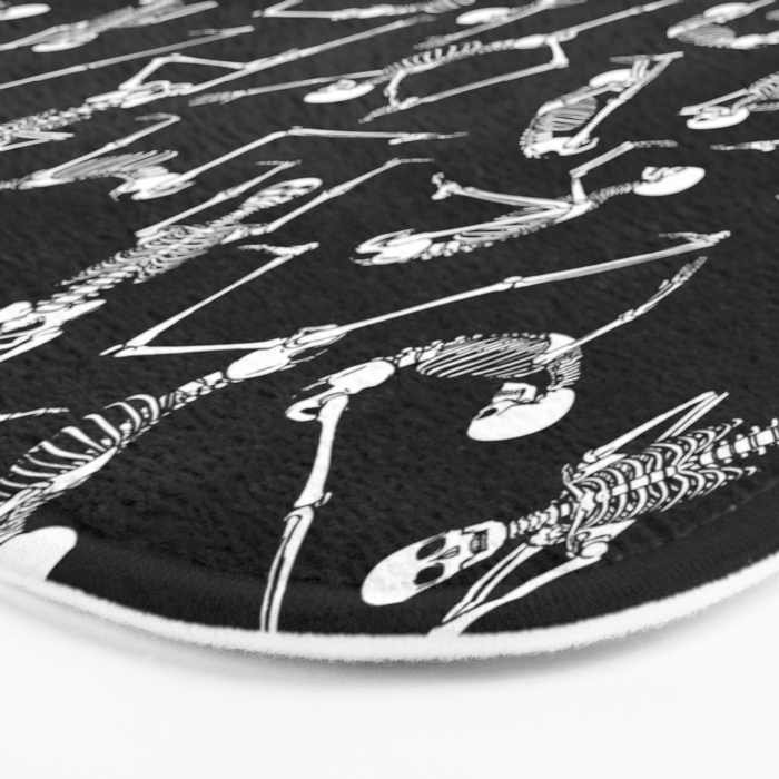 Yoga Skeleton Meditating Yogi Zen Poses Halloween Pattern Bath Mat Gallery Image 3