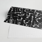 Yoga Skeleton Meditating Yogi Zen Poses Halloween Pattern Wrapping Paper Gallery Image 2