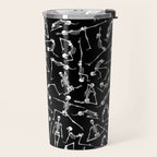 Yoga Skeleton Meditating Yogi Zen Poses Halloween Pattern Travel Mug Gallery Image 2