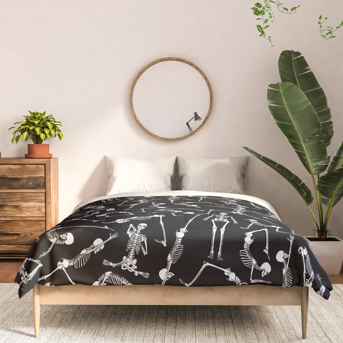 Yoga Skeleton Meditating Yogi Zen Poses Halloween Pattern Comforter Gallery Image 3