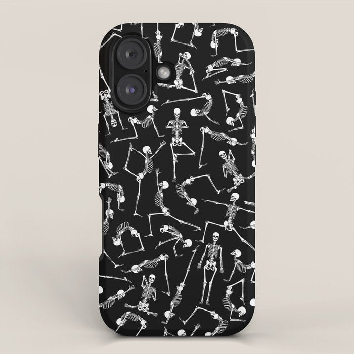 Yoga Skeleton Meditating Yogi Zen Poses Halloween Pattern iPhone Case Gallery Image 1