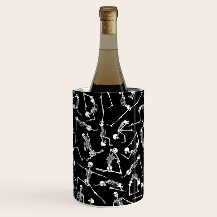 Yoga Skeleton Meditating Yogi Zen Poses Halloween Pattern Wine Chiller Gallery Image 3