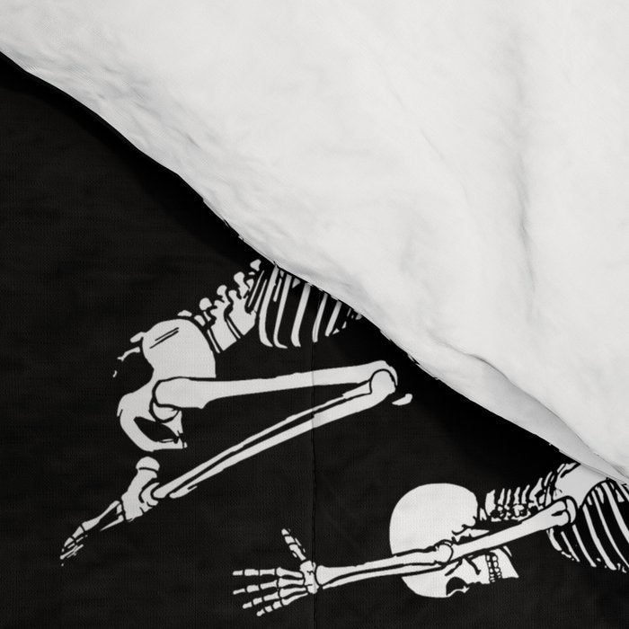 Yoga Skeleton Meditating Yogi Zen Poses Halloween Pattern Comforter Gallery Image 4