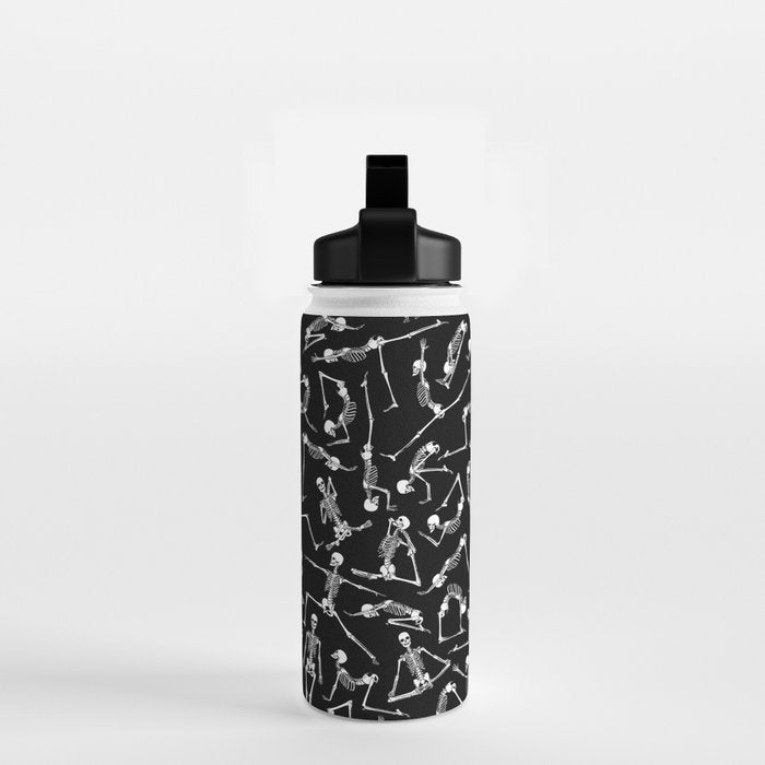 Yoga Skeleton Meditating Yogi Zen Poses Halloween Pattern Water Bottle Gallery Image 2