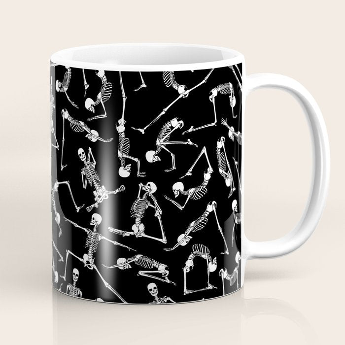 Yoga Skeleton Meditating Yogi Zen Poses Halloween Pattern Coffee Mug Gallery Image 1