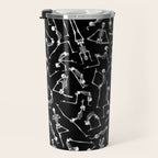 Yoga Skeleton Meditating Yogi Zen Poses Halloween Pattern Travel Mug Gallery Image 3
