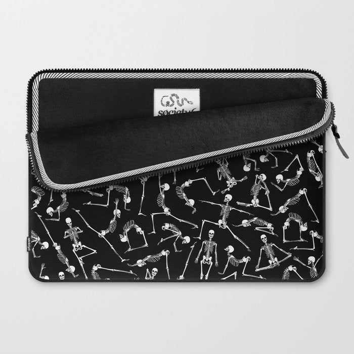 Yoga Skeleton Meditating Yogi Zen Poses Halloween Pattern Laptop Sleeve Gallery Image 2