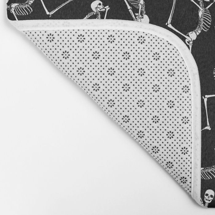 Yoga Skeleton Meditating Yogi Zen Poses Halloween Pattern Bath Mat Gallery Image 2