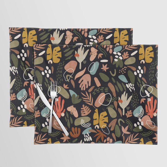 Abstract shapes of dark modern nature Placemat Gallery Image 1