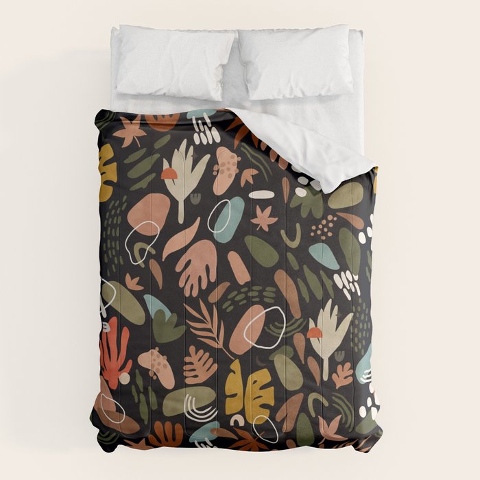 Abstract shapes of dark modern nature Comforter Gallery Image 1