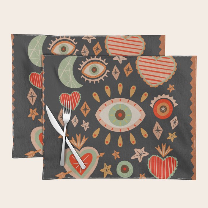 Sacred heart symbols & stars | Fall colors Placemat Gallery Image 1