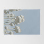 Nostalgic midtones poppy bulbs in a blue sky - retro style nature photography Rug Gallery Image 2
