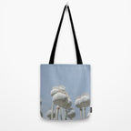 Nostalgic midtones poppy bulbs in a blue sky - retro style nature photography Tote Bag Gallery Image 2