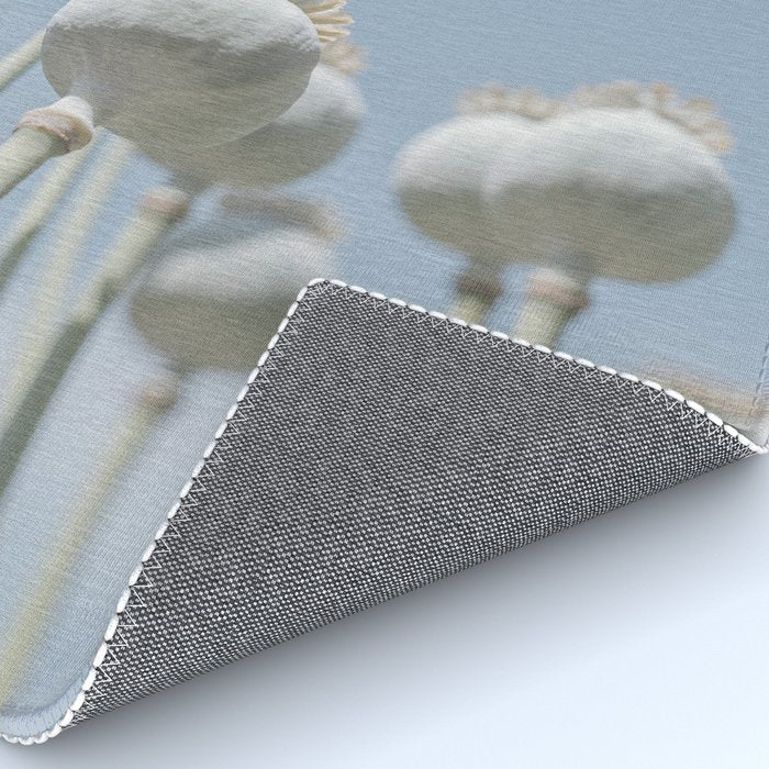 Nostalgic midtones poppy bulbs in a blue sky - retro style nature photography Rug Gallery Image 4