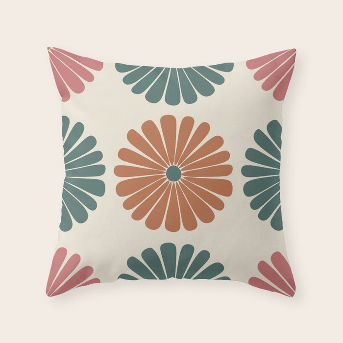 Retro Summer Daisies IX Throw Pillow Gallery Image 6