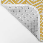 Boho Abstract Herringbone Pattern, Summer Yellow Bath Mat Gallery Image 2