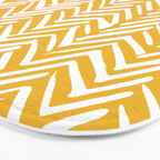 Boho Abstract Herringbone Pattern, Summer Yellow Bath Mat Gallery Image 3