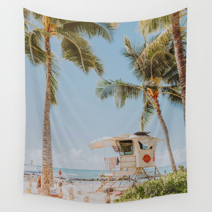 no lifeguard lxxiv / waikiki, hawaii Wall Tapestry Gallery Image 1