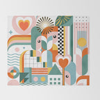 Happy Coastal Life Throw Blanket Gallery Image 2